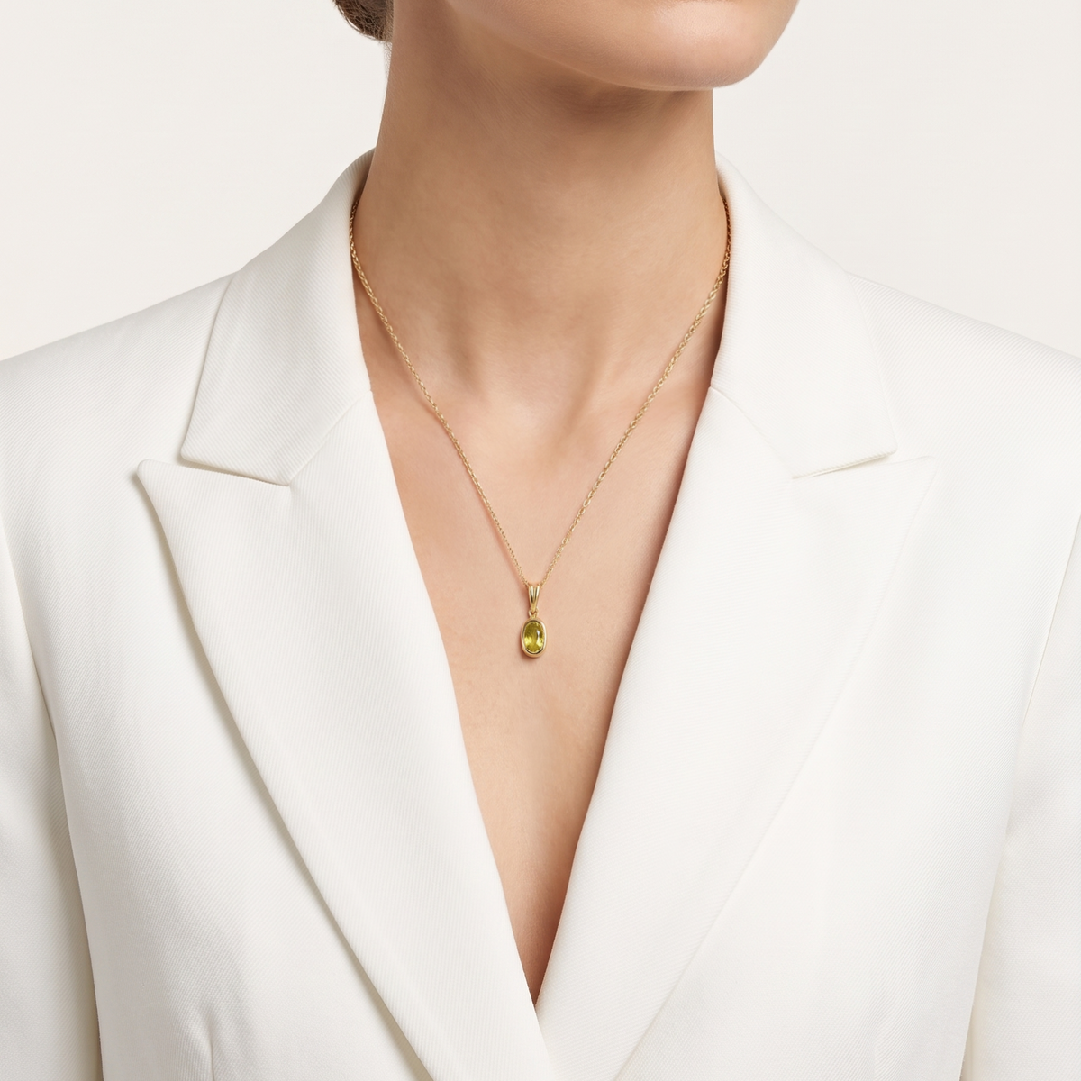 Elegant 1.10ct Natural Yellow Sapphire Bezel Solitaire Pendant in 18K Yellow Gold