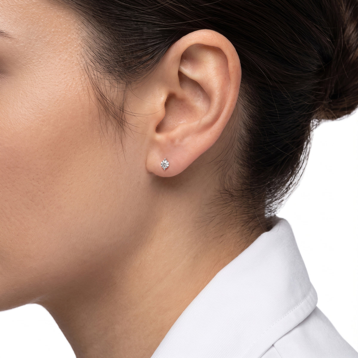 Dazzling 0.26ct Natural Diamond Solitaire Studs in 18K White Gold