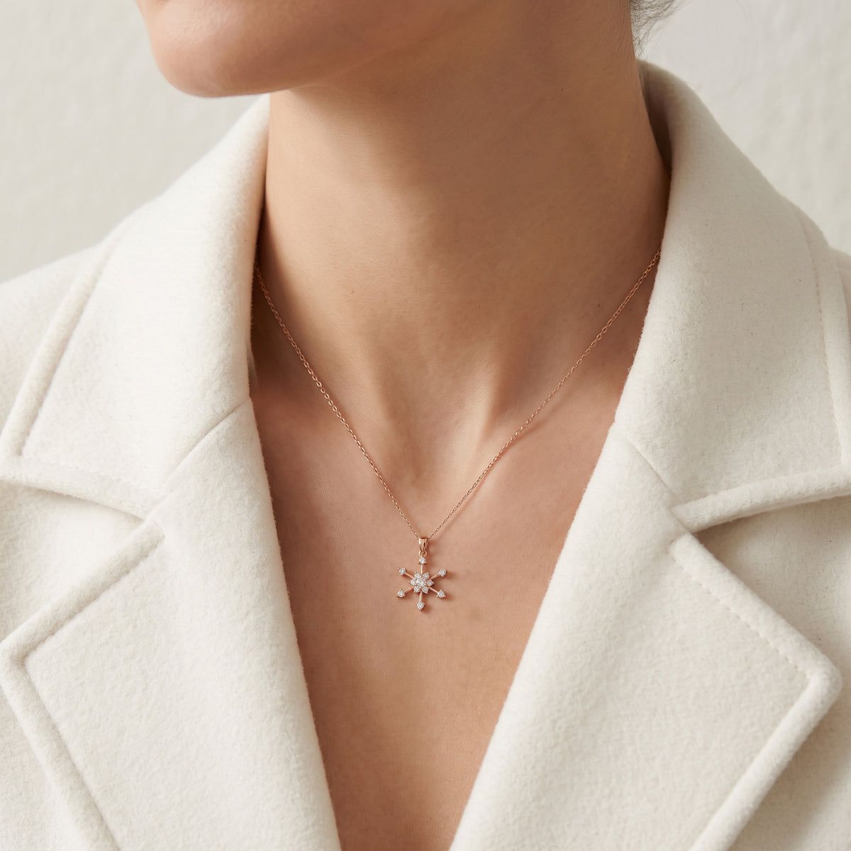 Elegant Meyson 0.20ct Natural Diamond Pendant in 9K Rose Gold