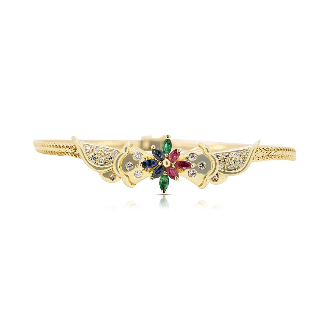 Exceptional Multi-Gemstone Bracelet with Diamonds in 18K Yellow Gold