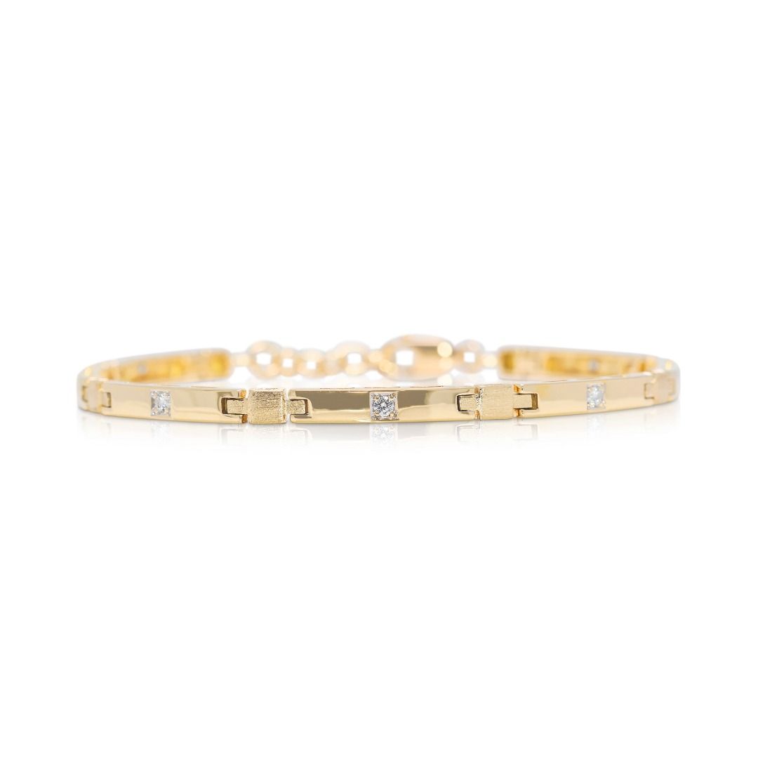 Impeccable 0.21ct Natural Diamonds Bracelet in 18K Yellow Gold