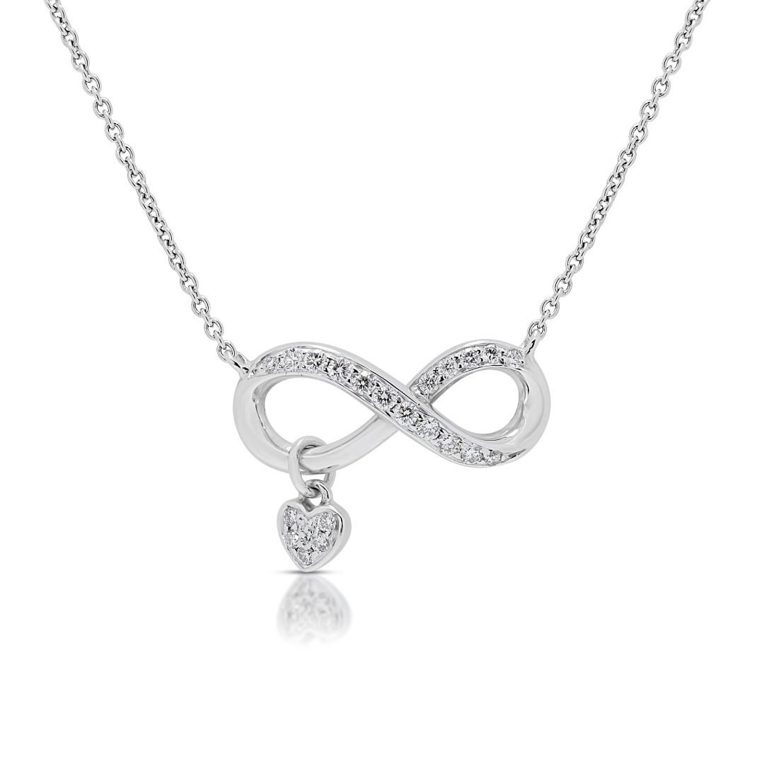 Sophisticated Quarter Carat Natural Diamond Necklace in 18K White Gold