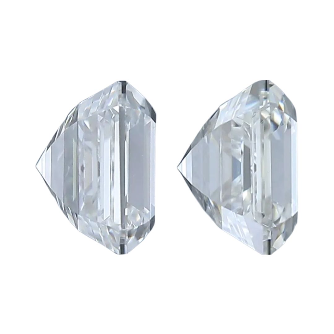 1.80 Carat GIA Certified Natural Diamond Square Emerald Cut Pair