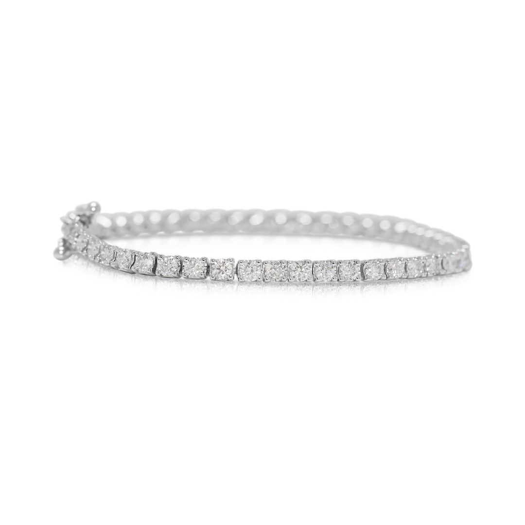 Exquisite 1.75ct Natural Diamonds Bracelet in 18K White Gold