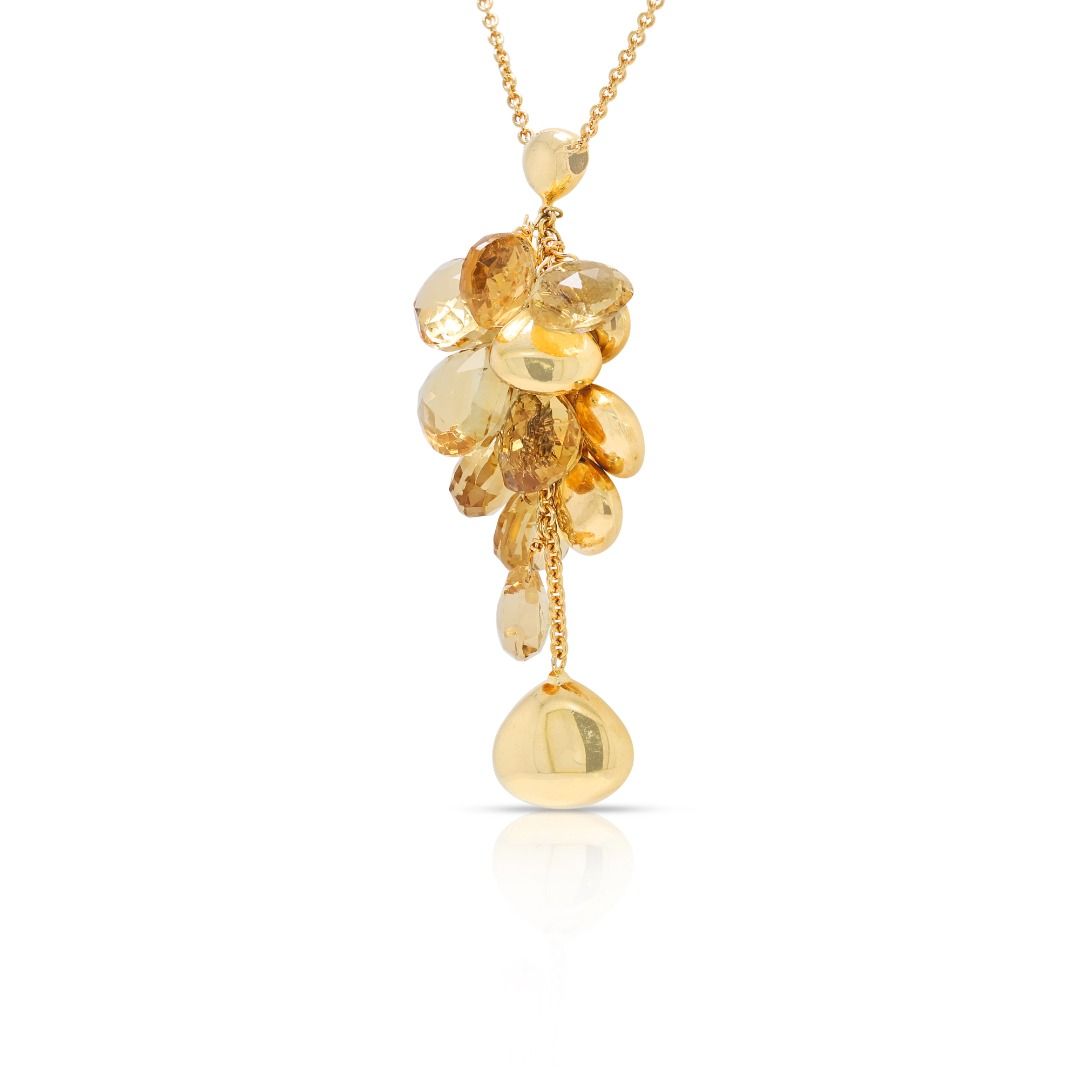 Warm 18K Yellow Gold Citrine Necklace