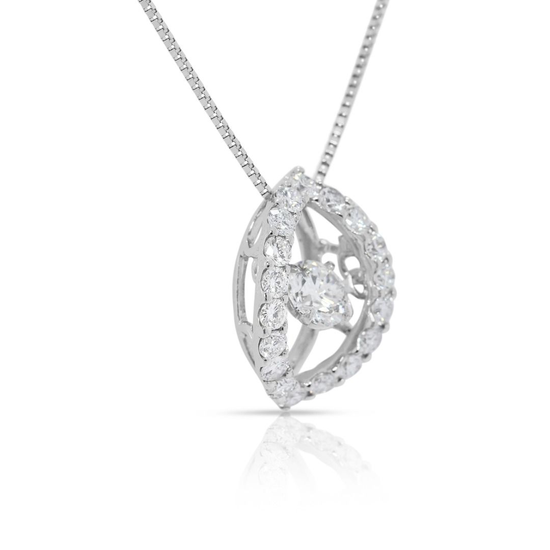 Elegant 0.60ct Natural Diamond Pendant in 18K White Gold
