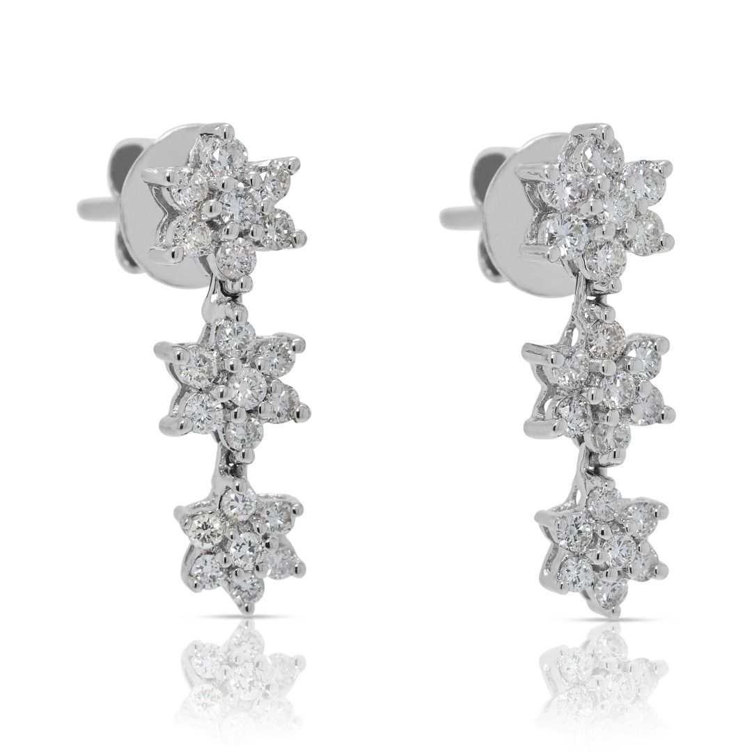 Ethereal 0.42ct Natural Diamond Earrings in 18K White Gold