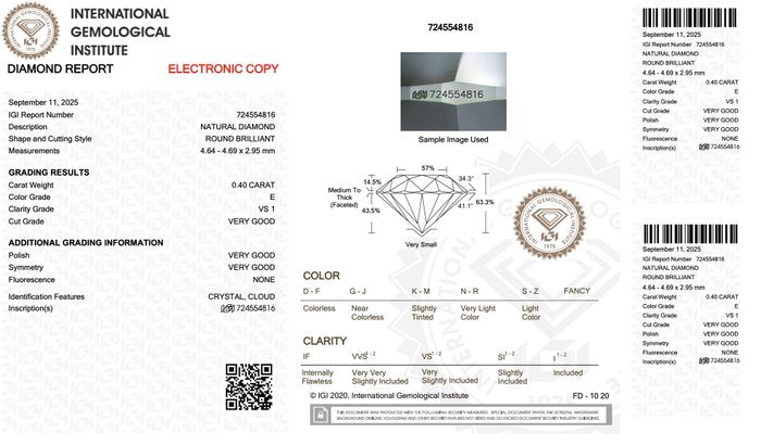 Exquisite 0.81ct Natural Pair of Round-Shaped Diamonds - IGI Certified