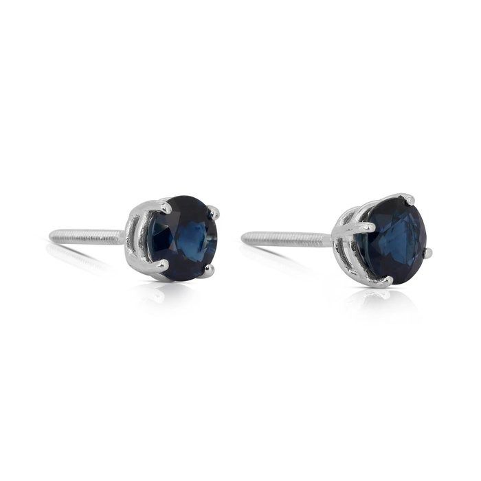 Exquisite 2.01ct Sapphire Stud Earrings in Platinum