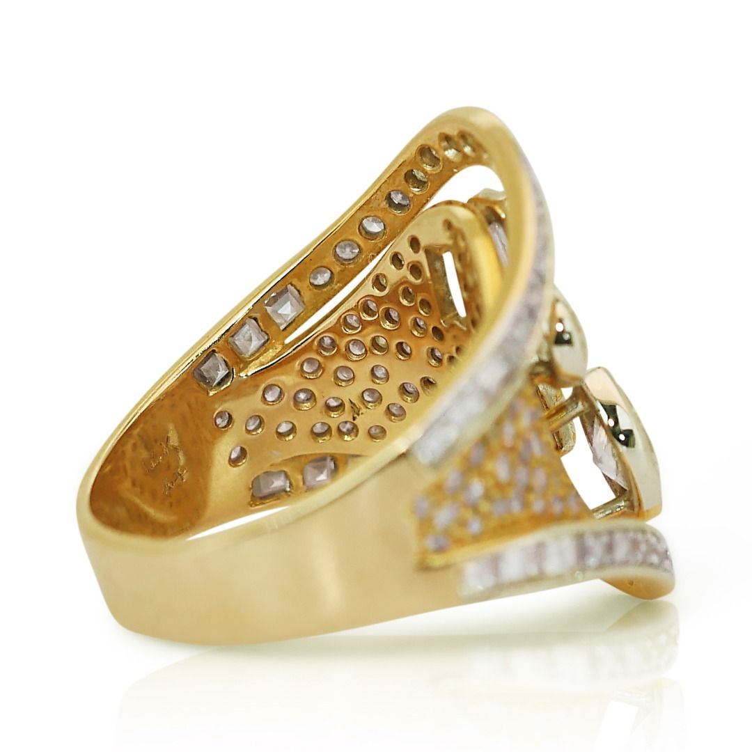 Peerless 3.03ct Natural Diamond Cluster Ring 14K Yellow Gold - IGI Certified