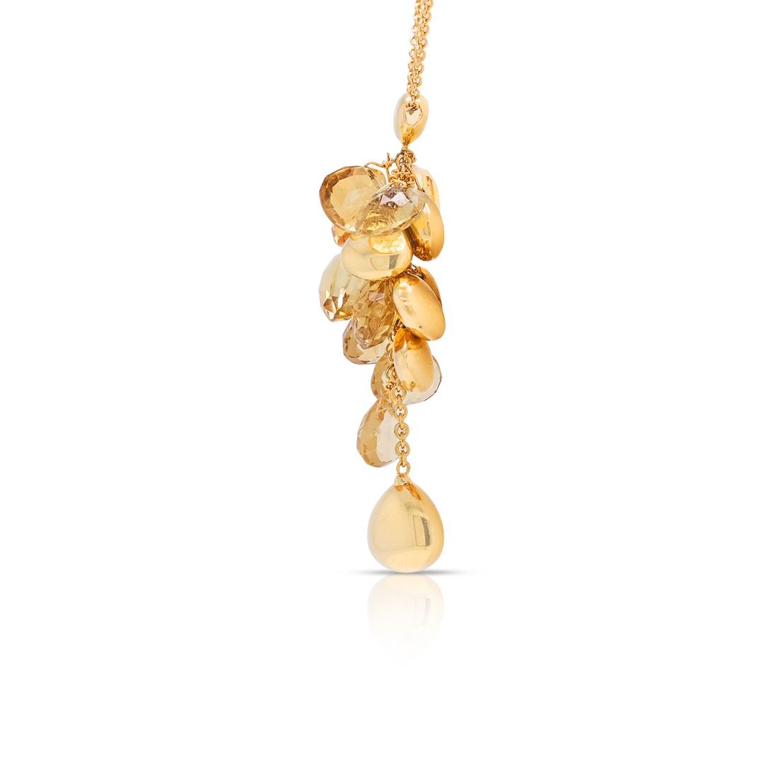 Warm 18K Yellow Gold Citrine Necklace