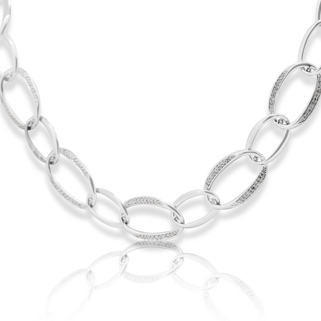 Substantial 0.65ct Natural Diamond Necklace in 18K White Gold