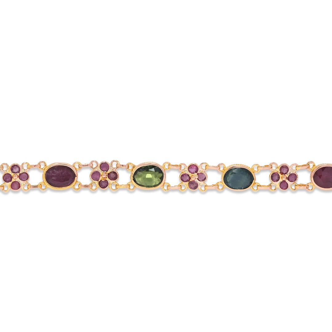 Flamboyant 2.8ct Tourmaline Bracelet in 18K Yellow Gold