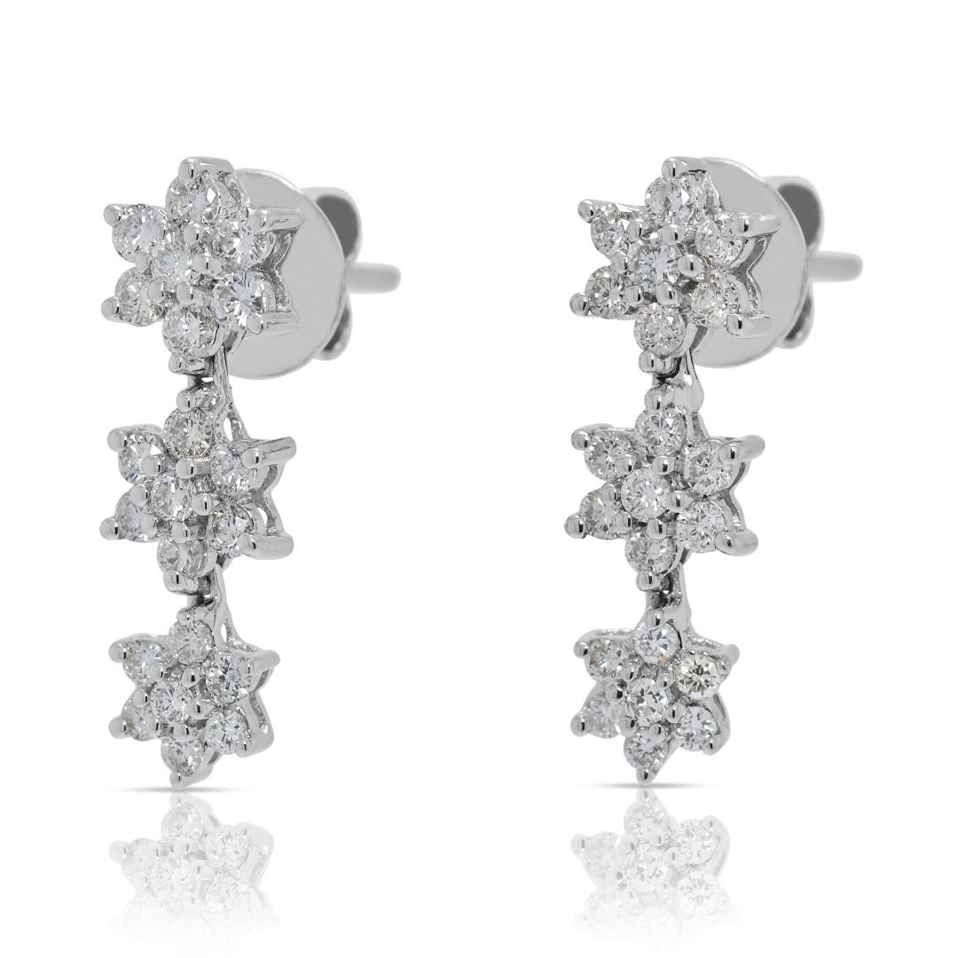 Ethereal 0.42ct Natural Diamond Earrings in 18K White Gold