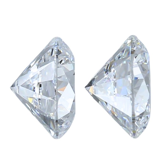 Brilliant 1.11ct Natural Pair of Round-Shaped Diamonds - IGI Certified