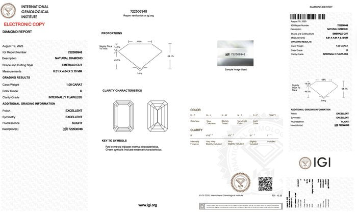 Dazzling 2.00ct Pair of Emerald Cut Diamonds - IGI Certified