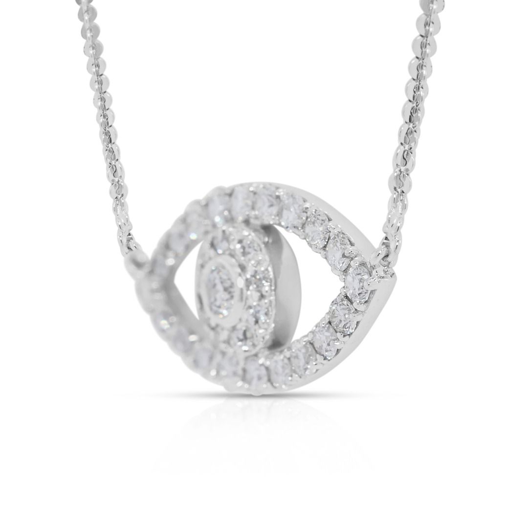 Mesmerizing 0.57ct Natural Diamond Eye Necklace in 18K White Gold