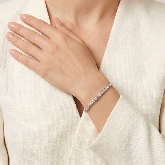 5,88 Karat IGI-zertifiziertes Naturdiamant-Tennisarmband aus 18K Weißgold