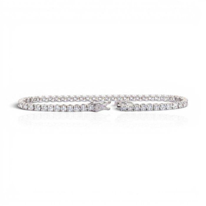 5,88 Karat IGI-zertifiziertes Naturdiamant-Tennisarmband aus 18K Weißgold