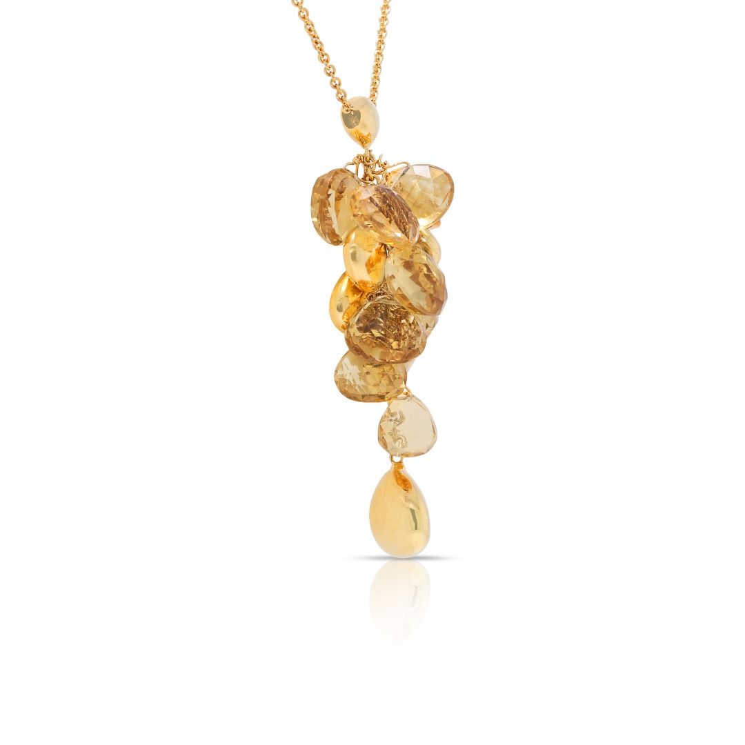 Warm 18K Yellow Gold Citrine Necklace
