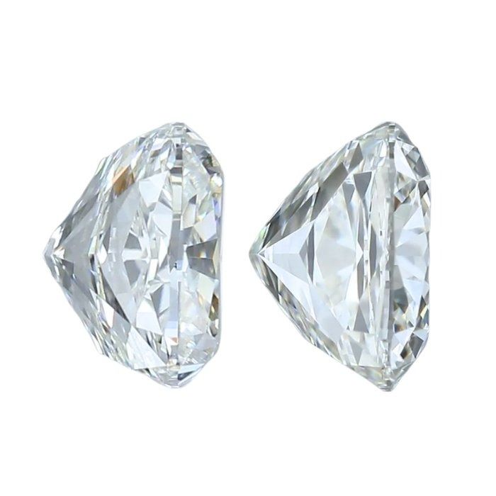 Brilliant 3.17ct Double Excellent Ideal Cut Square Cushion Pair of Diamonds - IGI Certified