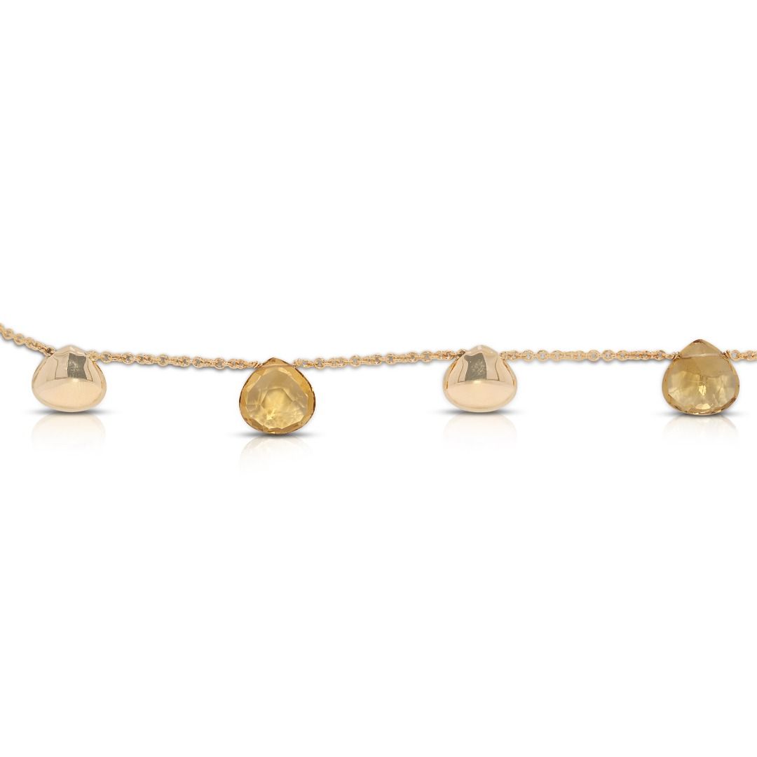 Warm 18K Yellow Gold Rose-Cut Citrine Bracelet