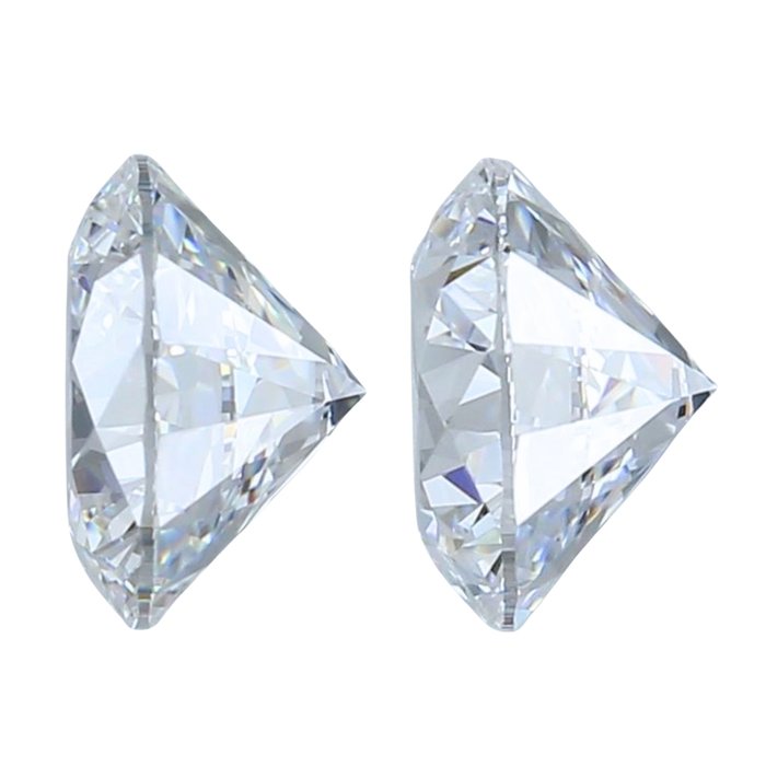 Brilliant 1.11ct Natural Pair of Round-Shaped Diamonds - IGI Certified