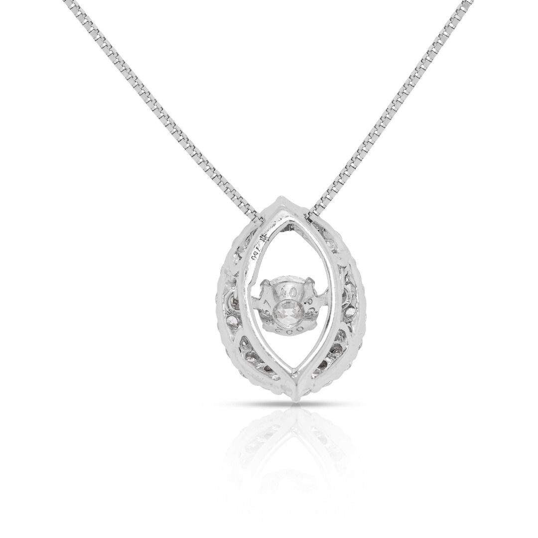 Elegant 0.60ct Natural Diamond Pendant in 18K White Gold
