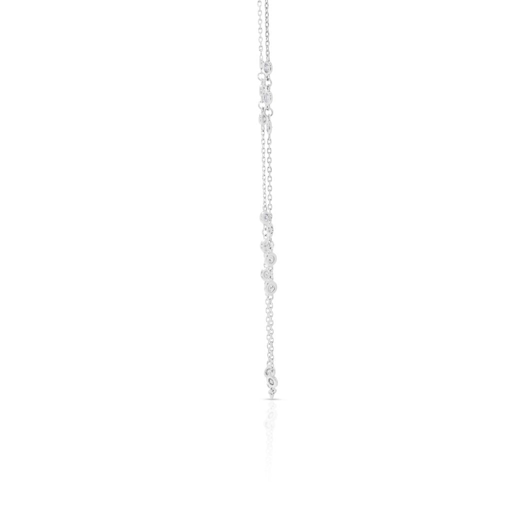 Dazzling 1.5ct Natural Diamond 14K White Gold Necklace