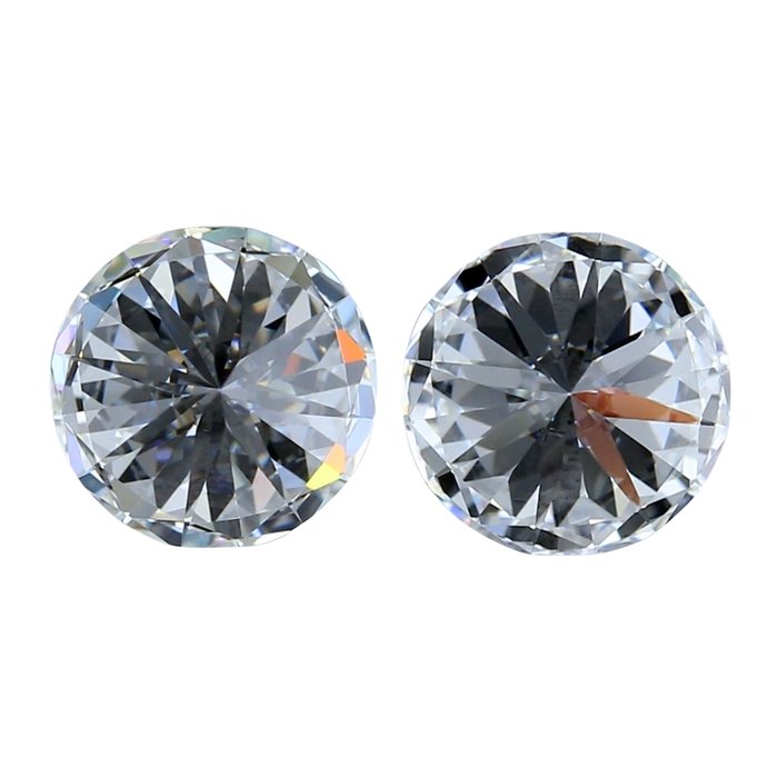 Brilliant 1.11ct Natural Pair of Round-Shaped Diamonds - IGI Certified