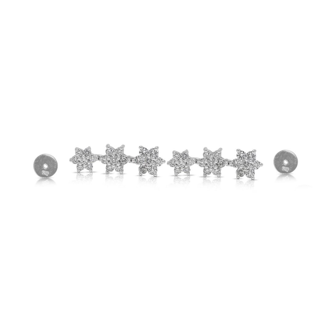 Ethereal 0.42ct Natural Diamond Earrings in 18K White Gold