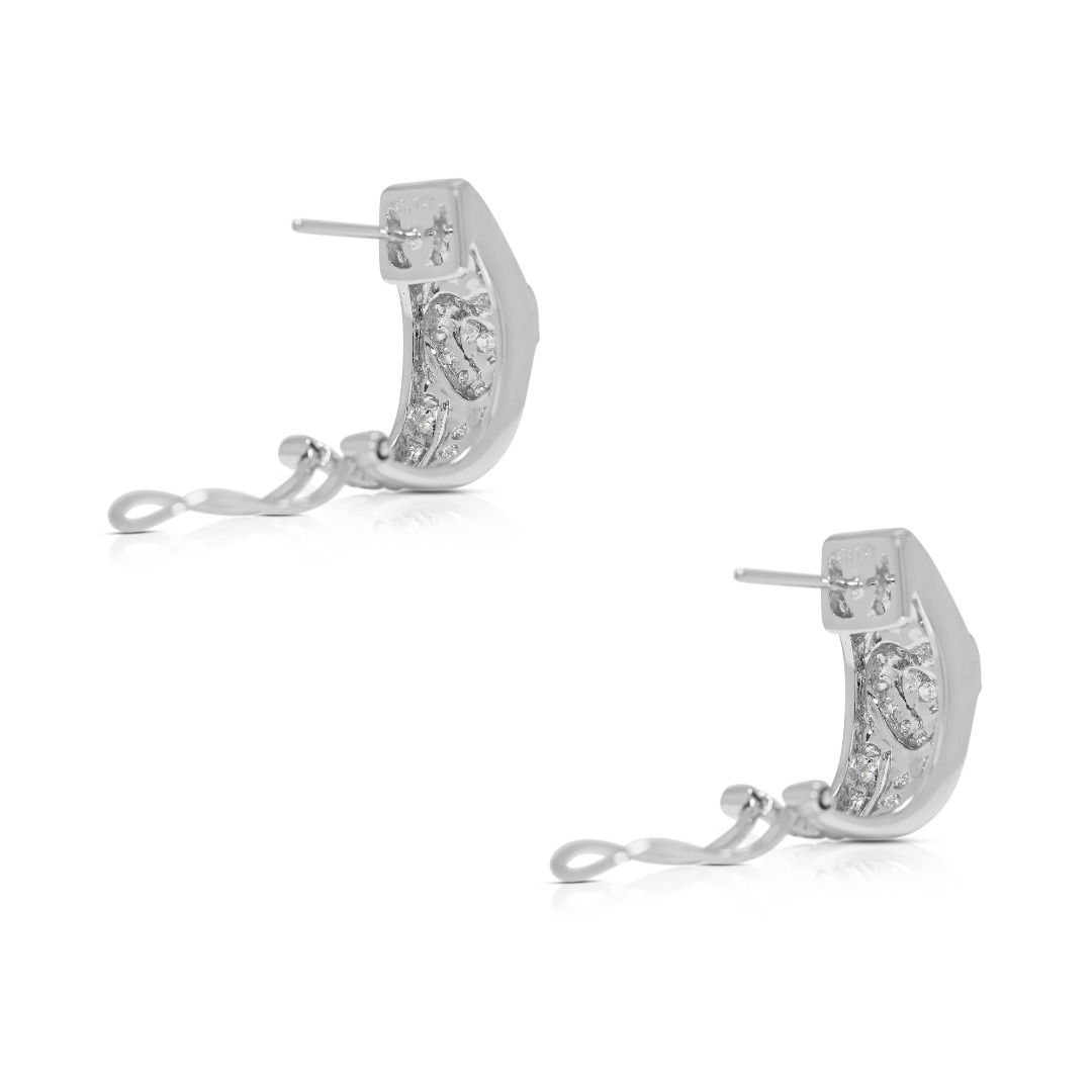 Brilliant 0.72ct Natural Diamond 18K White Gold Latch Back Earrings