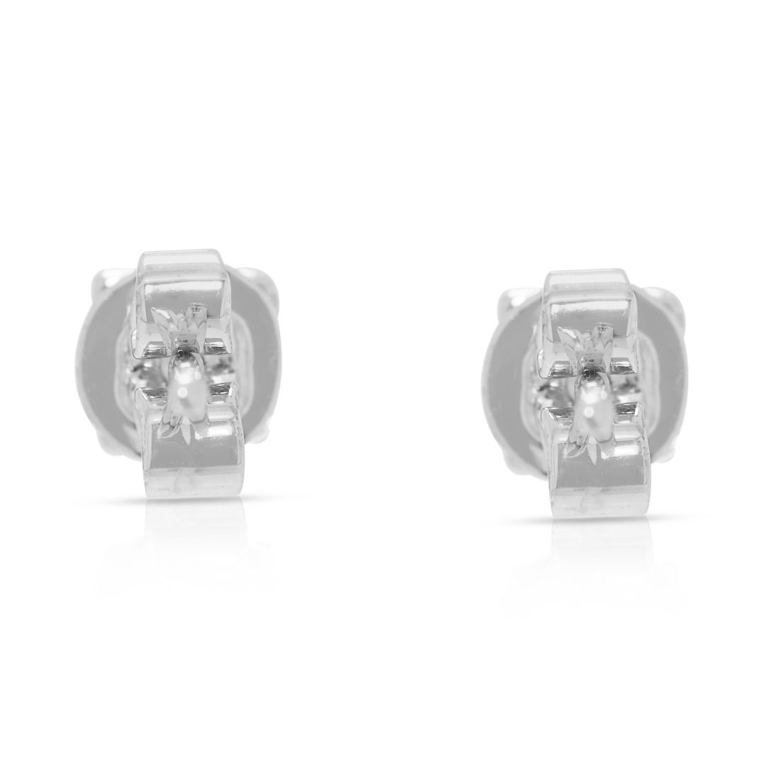 Dainty 0.1ct Natural Diamond Stud Earrings in 18K White Gold