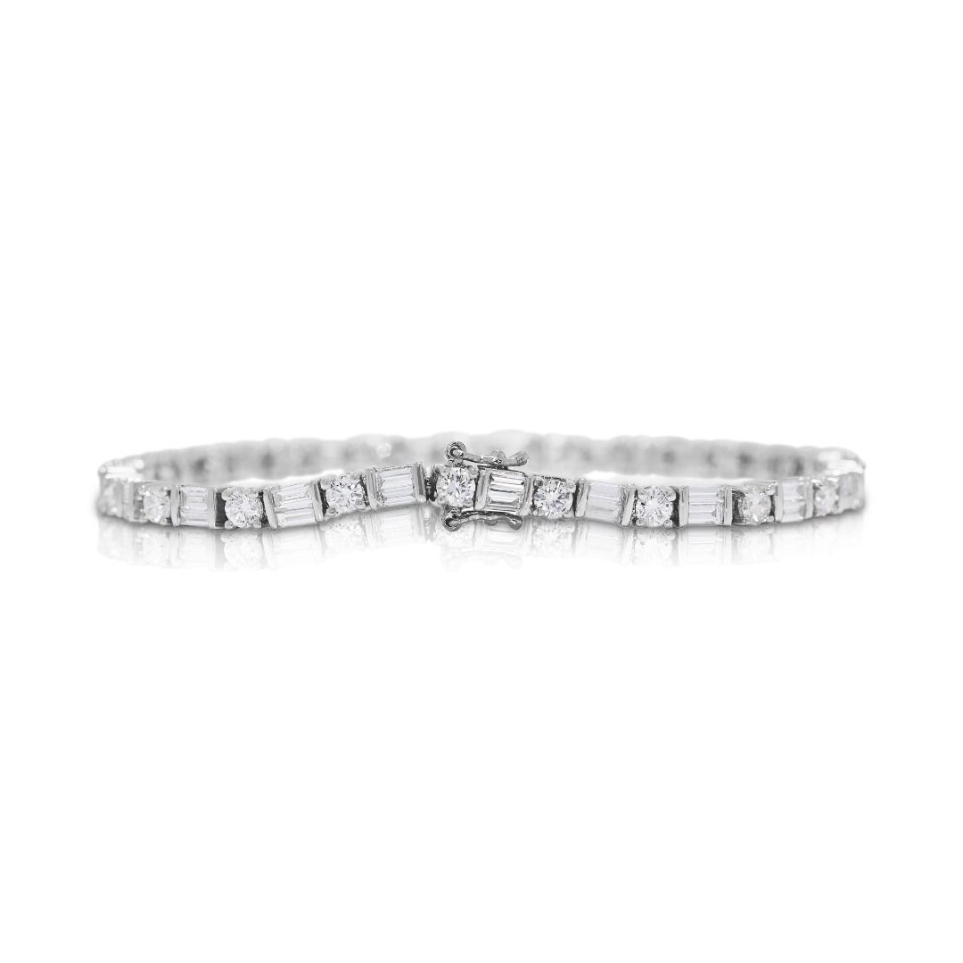 Elegant 2.53ct Natural Diamond Bracelet in 18K White Gold
