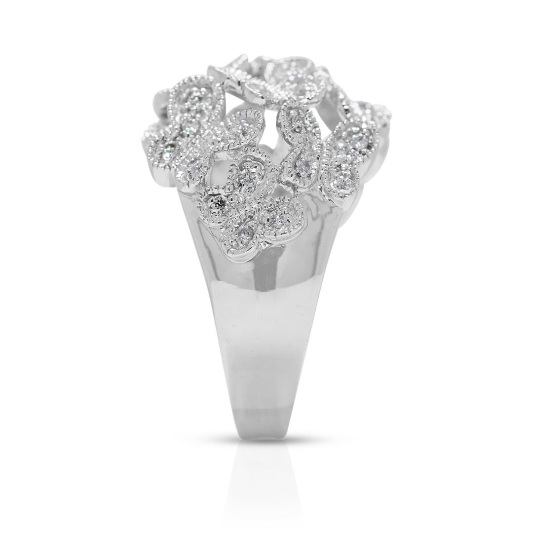 Sophisticated 0.27ct Natural Diamond Ring in 18K White Gold