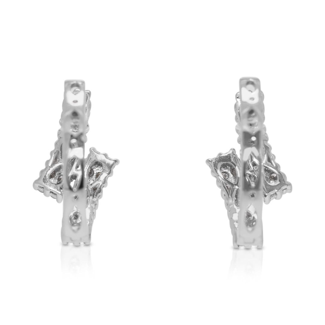 Captivating 1.08ct Natural Diamonds Earrings in 18K White Gold