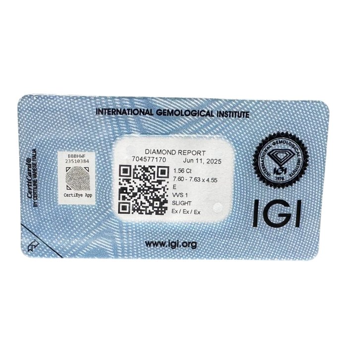 Dazzling 1.56ct Triple Excellent Ideal Cut Round-Shaped Diamond - IGI Certified