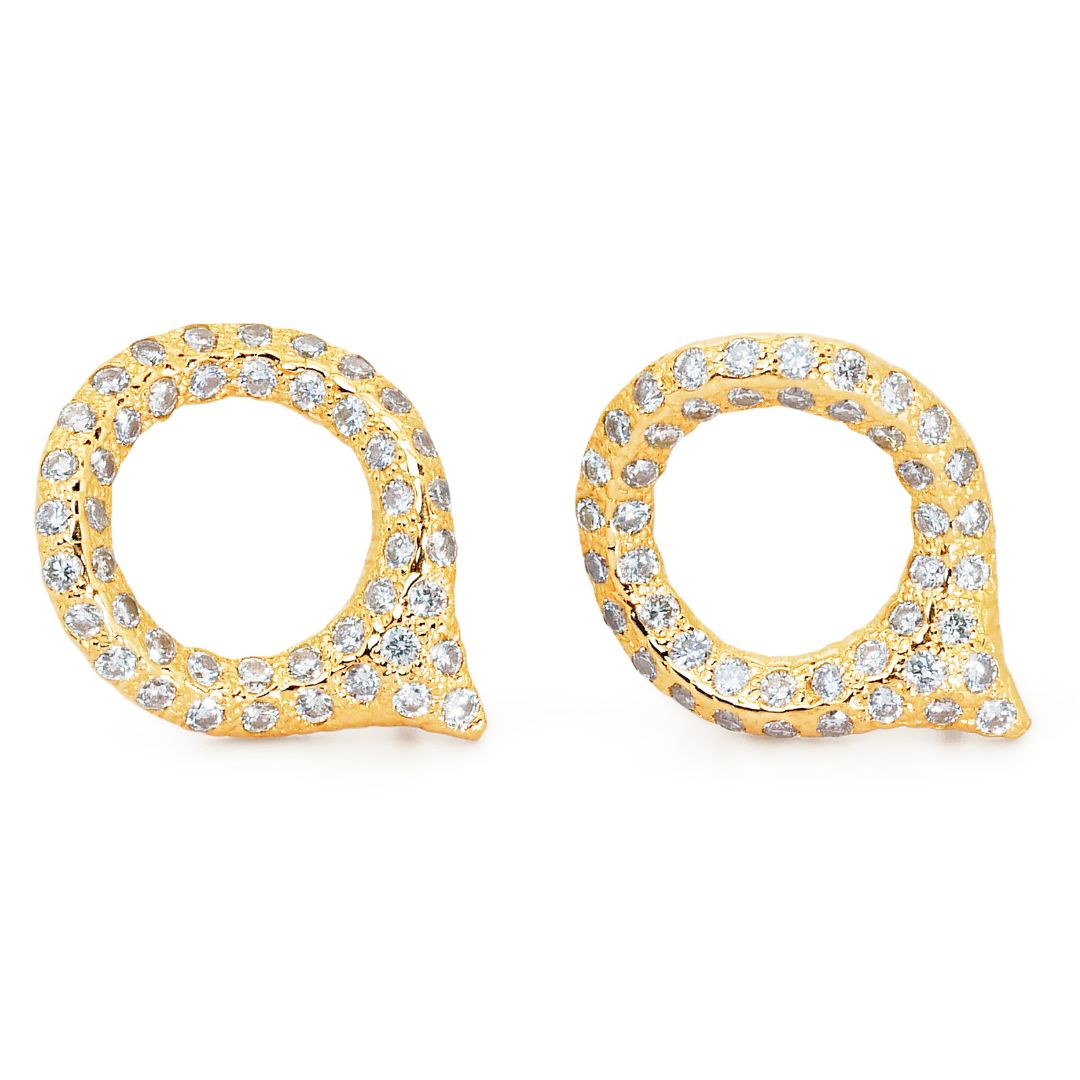 Glistening 1.28ct Natural Diamond Pave Hoop Earrings in 18K Yellow Gold - IGI Certified