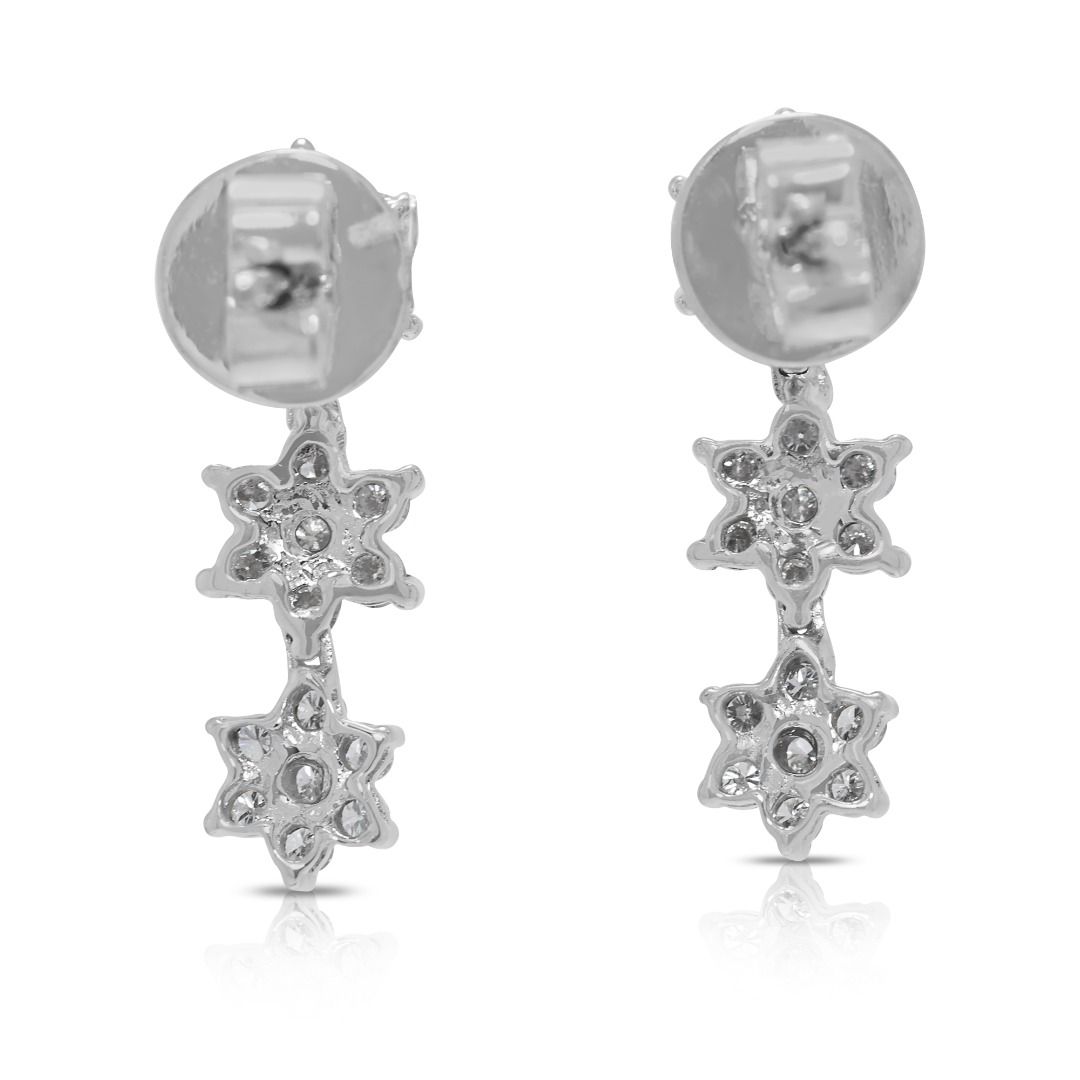 Ethereal 0.42ct Natural Diamond Earrings in 18K White Gold
