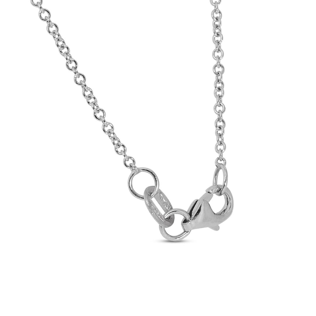 Stunning Flower-designed Diamond Necklace in 18K White Gold