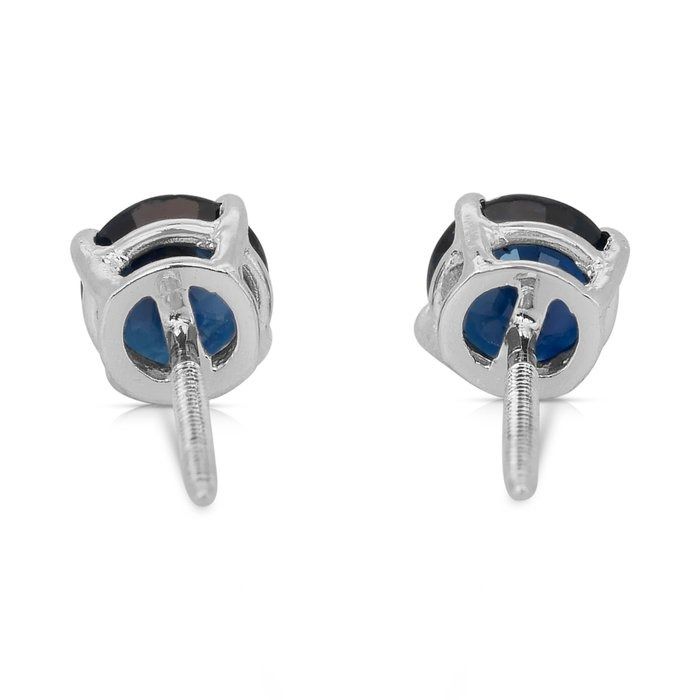 Exquisite 2.01ct Sapphire Stud Earrings in Platinum