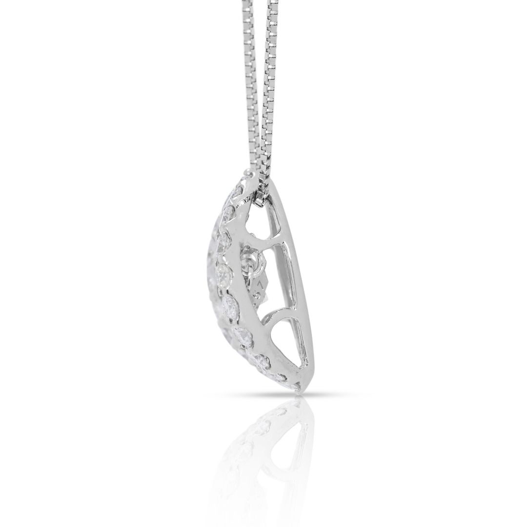 Elegant 0.60ct Natural Diamond Pendant in 18K White Gold