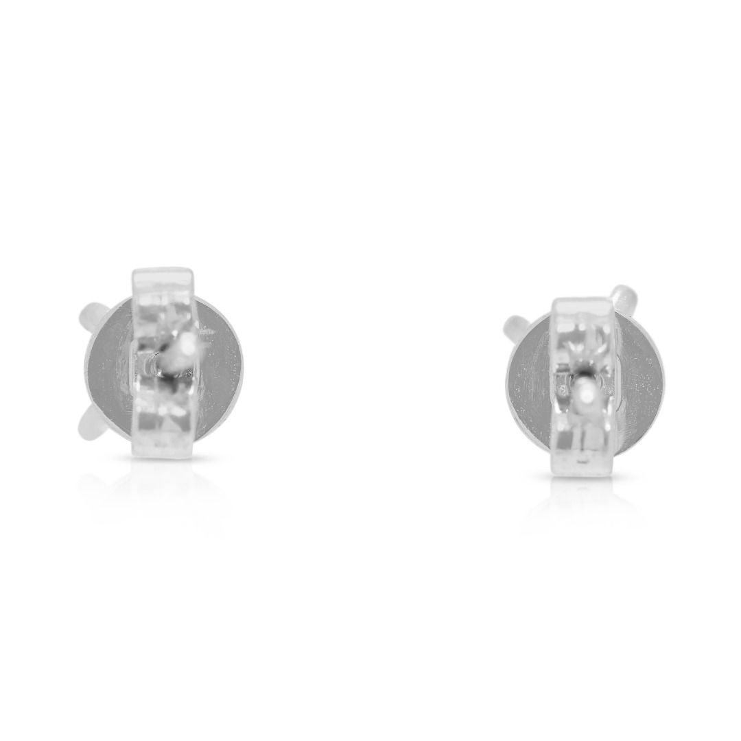 Brilliant 0.54ct Natural Diamond Stud Earrings in 18K White Gold (New-Unworn)