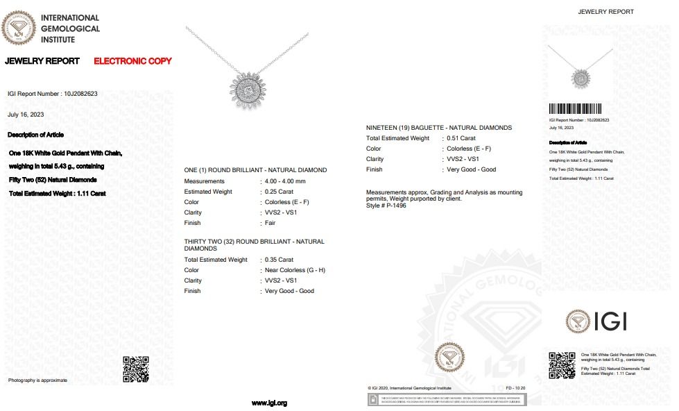 Stunning Flower-designed Diamond Necklace in 18K White Gold