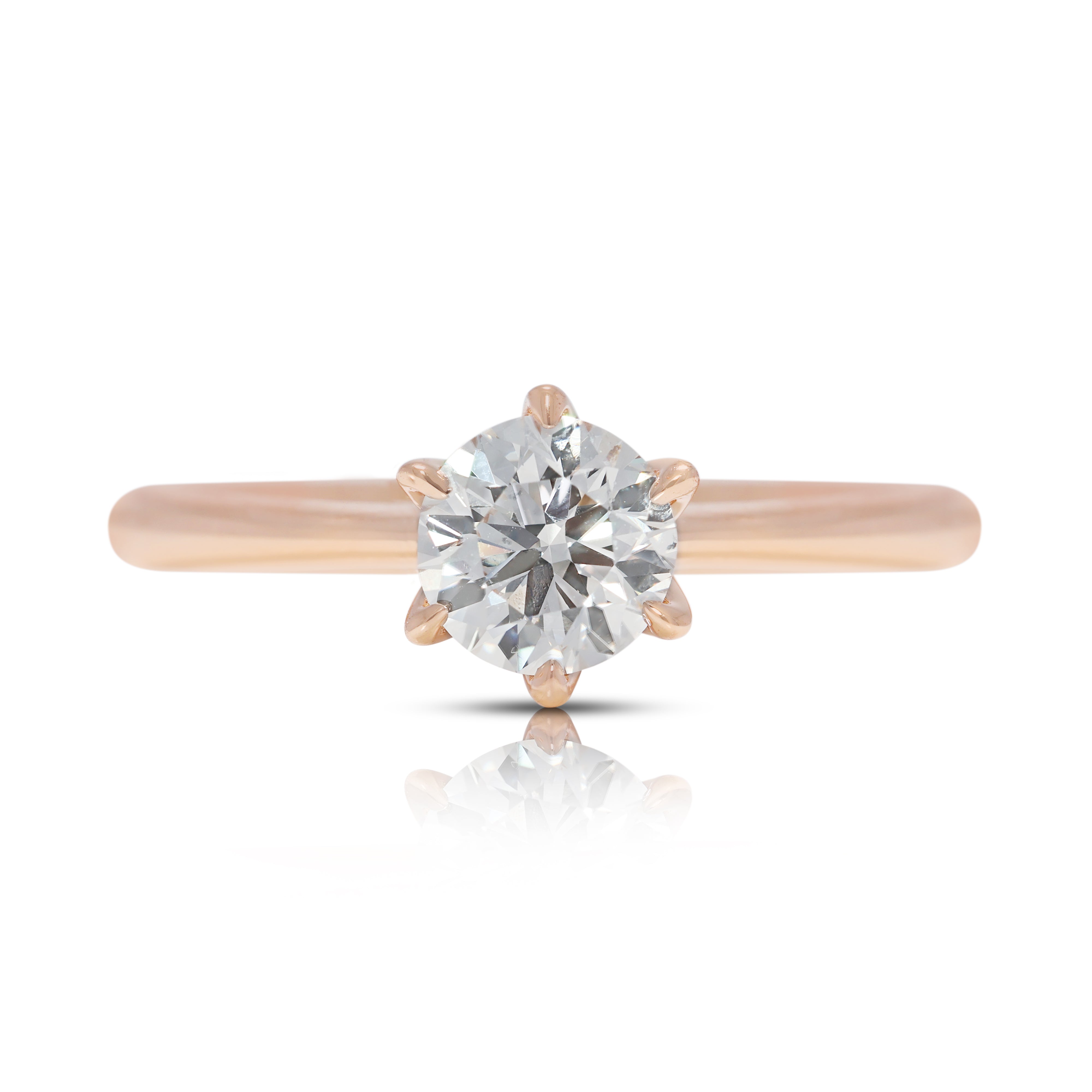 Radiant 0.70ct Natural Diamond Solitaire Ring in 18K Rose Gold (Destinee Lee Hwa) - GIA Certified