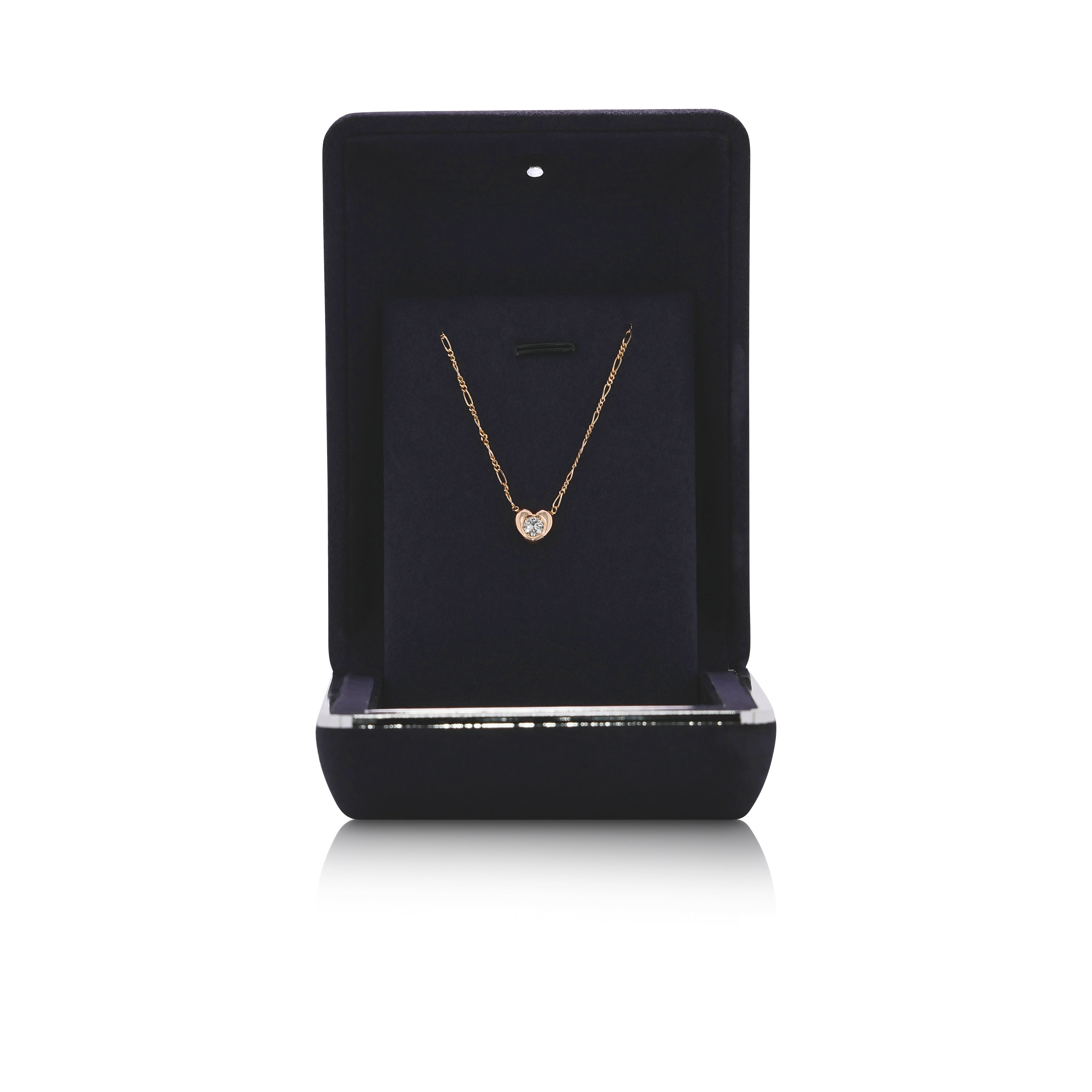 Romantic 0.23ct Natural Diamond Heart Necklace in 18K Yellow Gold