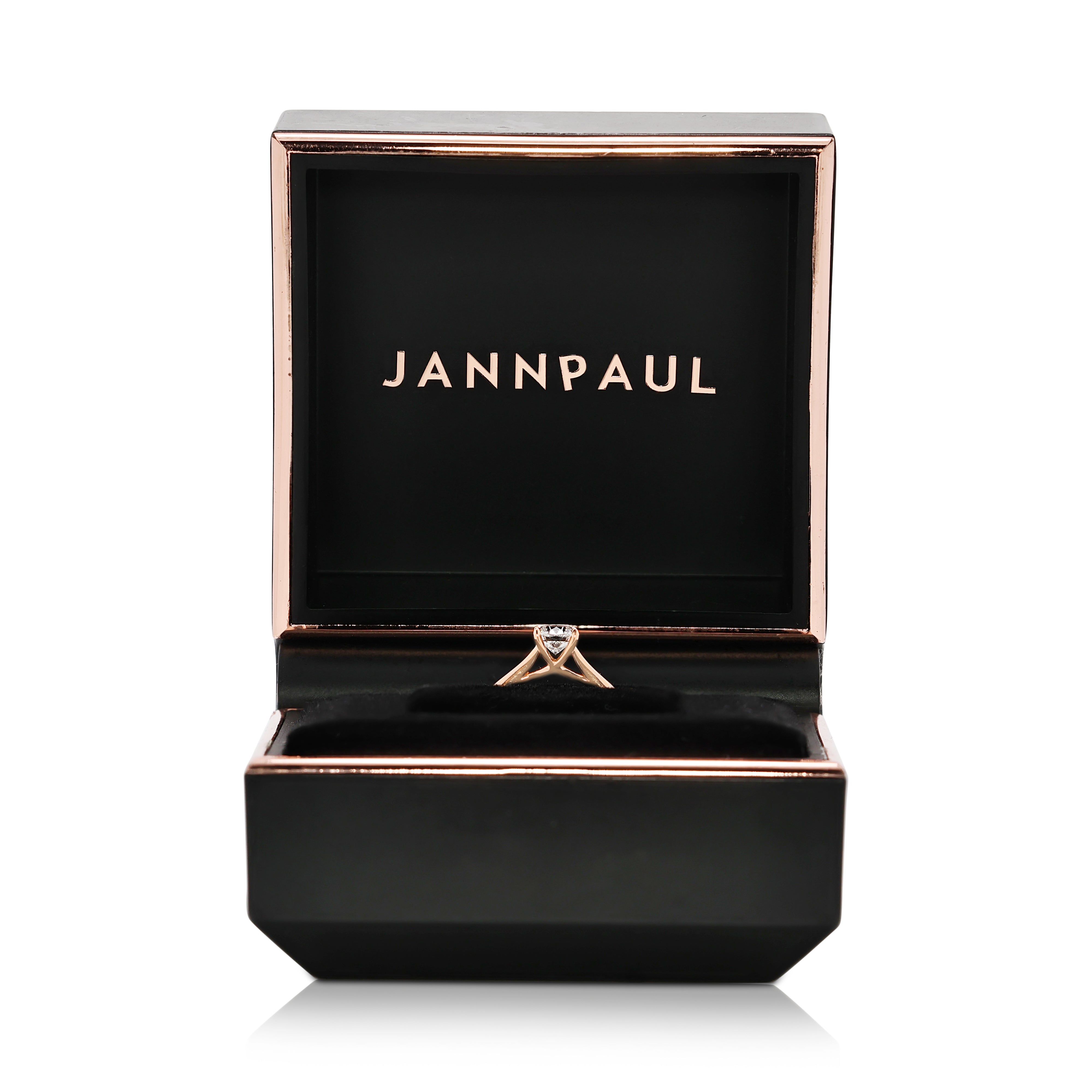 Refined 0.43ct Natural Diamond Jann Paul Solitaire Ring in 18K Rose Gold with AGS Certificate