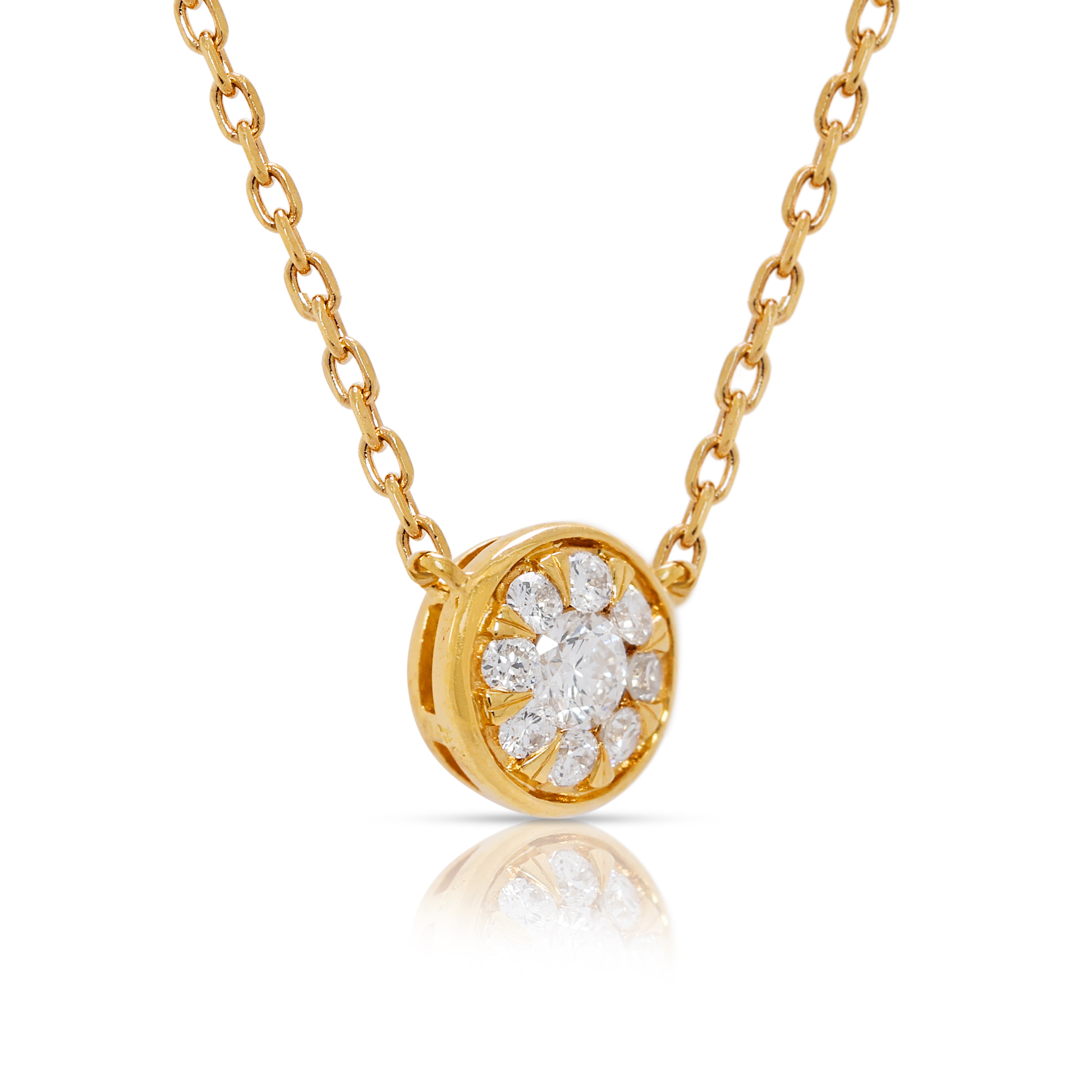 Delicate 0.10ct Natural Diamond Necklace in 18K Yellow Gold