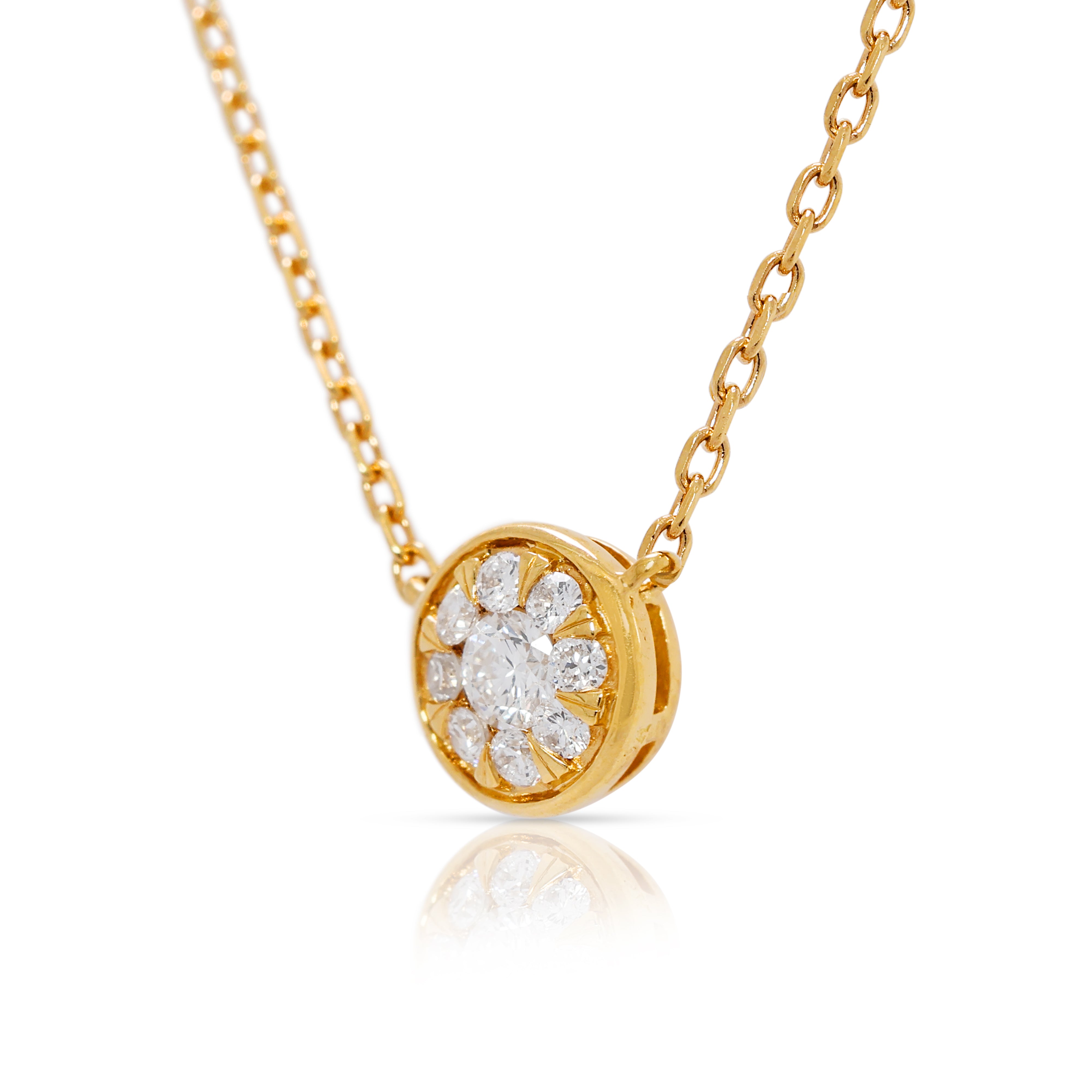 Delicate 0.10ct Natural Diamond Necklace in 18K Yellow Gold