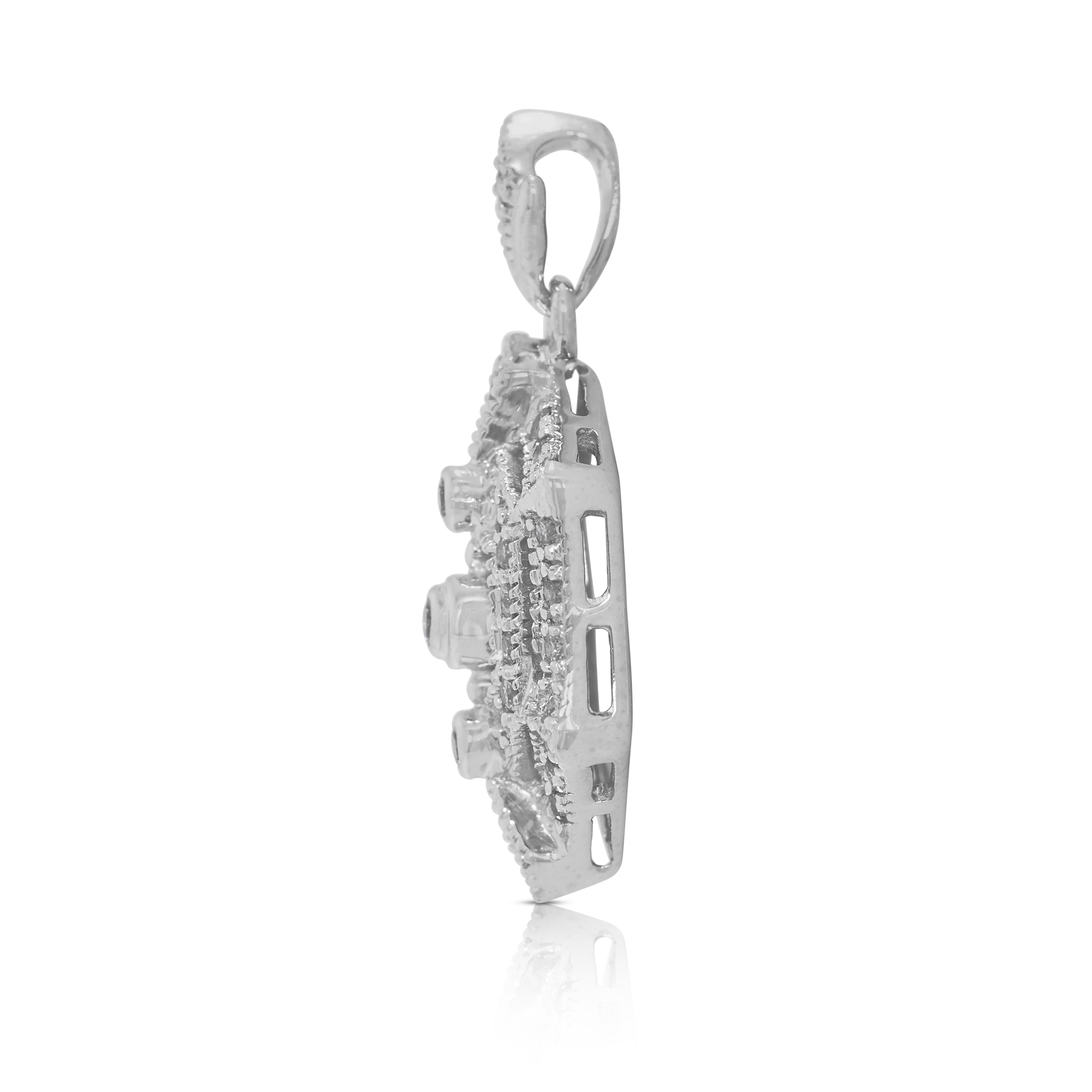 Delicate 0.4ct Natural Diamonds Pendant in 14K White Gold